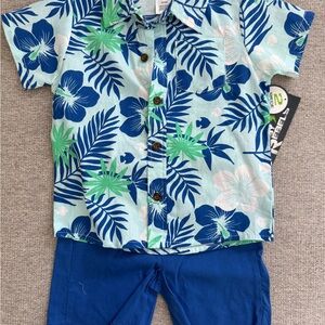 Tropical Blue Floral Kids Shirt